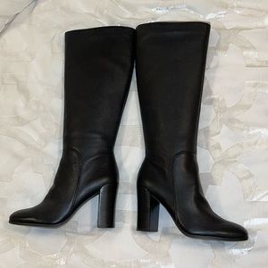 Kenneth Cole Justin Leather Block Heel Boots